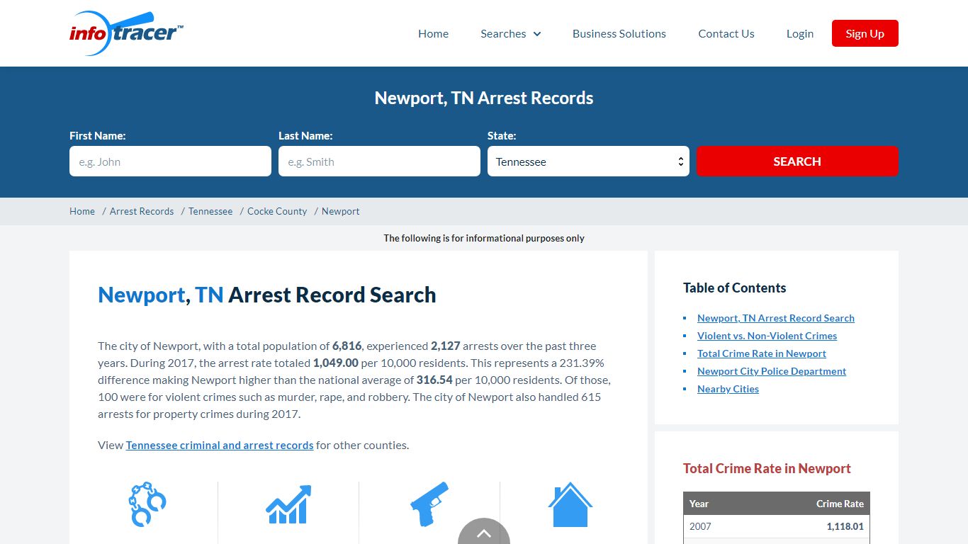 Search Newport, TN Arrest Records Online - InfoTracer